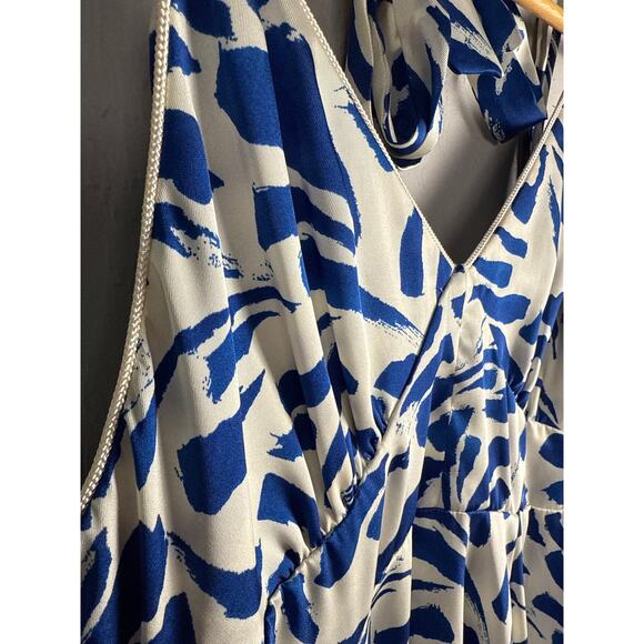 ALEXIS for‎ Target Botanical Tie Strap Asymmetrical Maxi Dress Blue Size Small - Picture 11 of 12